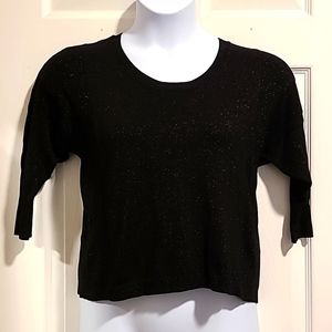 NWT, Lane Bryant, crop, black, sparkly, 3/4 sleeve sweater.